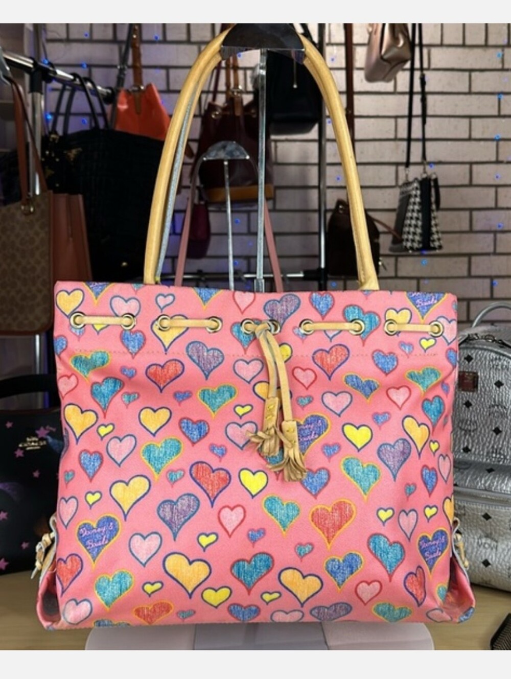 Dooney & Bourke Pink Heart-Print Tote